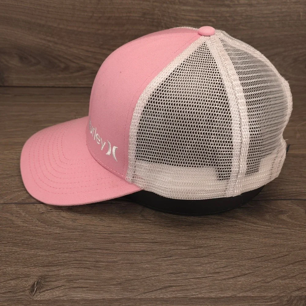 Hurley Hat Cap Snap Back Pink Womens Mesh Trucker Surf Skate Beach Summer Sun